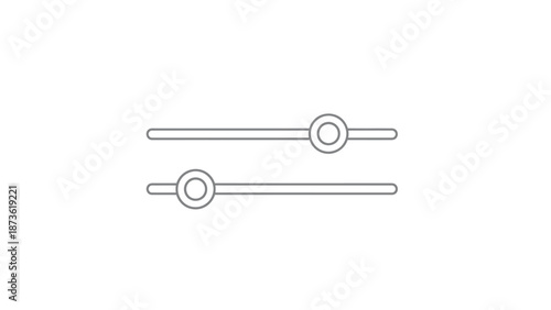 Two horizontal sliders with circular handles for adjusting settings or volume, depicting concepts of control, balance, and customization