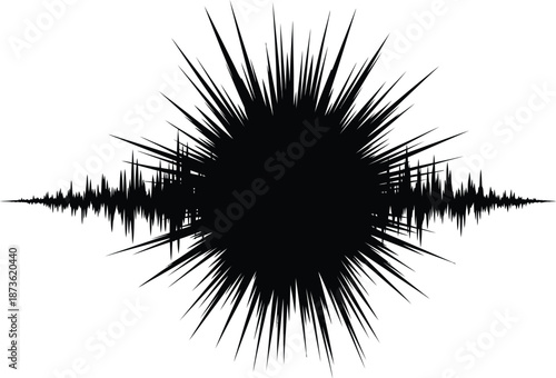 Sound Waveform Explosion Black Audio Visual.