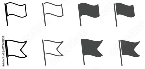 Vector illustration of a set of flags icon. Set of flag icon. Flag icon set for navigation markers, bookmarks, goals, and location indicators in modern interfaces