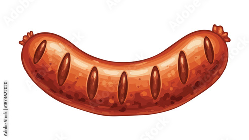 Delicious grilled sausage with appealing char marks for a hearty meal presentation
