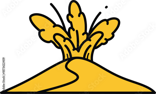 Volcano Erupting with Lava and Ash.