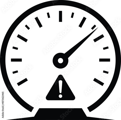 Warning Speedometer Icon Alert Indicator.
