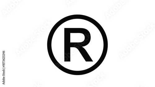 Registered trademark symbol R enclosed in a circle signifies legal protection for intellectual property on a white background.