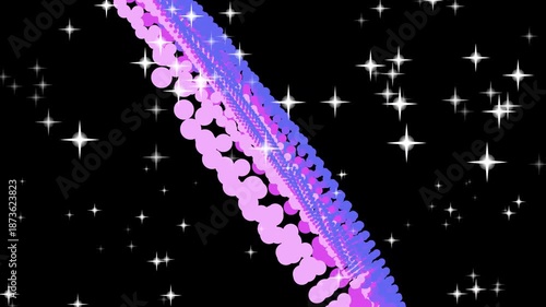 Cosmic Cascade: Abstract Stream of Pastel Dots and Stars on Black