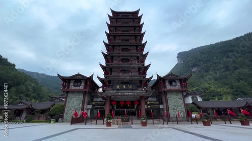 Stunning 4K UHD aerial and time-lapse footage of Zhangjiajie’s Wulingyuan Scenic Area, a world-famous tourist attraction renowned for its dramatic quartz sandstone peaks.