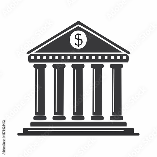Illustration of a Banking Institution Symbolizing Finance and Economic Stability