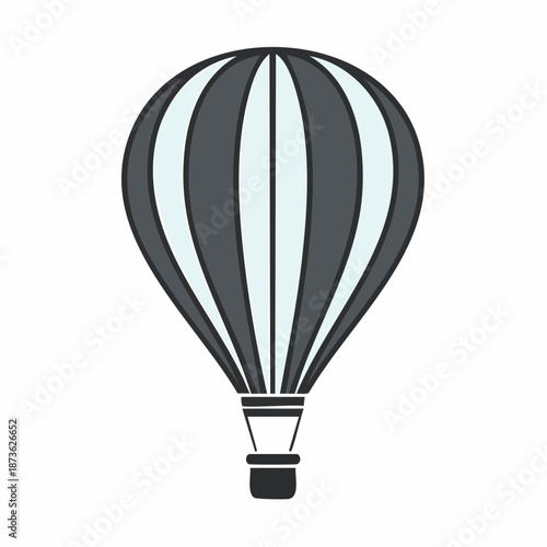 Illustration of a hot air balloon against a white background in vector format