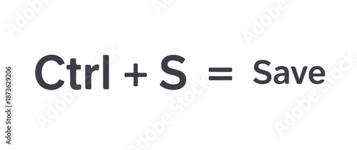 A user interacts with a computer Interface Element to save a document using the keyboard shortcut Ctrl + S