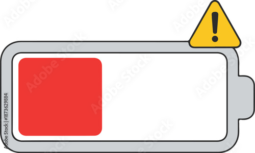 Low Battery Warning Interface Element Illustration