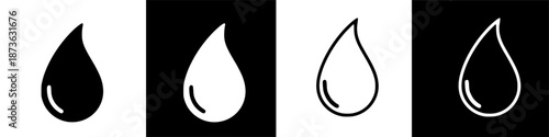 Minimalist Graphic Illustration of Teardrop Symbols for Liquid and Emotive Concepts
