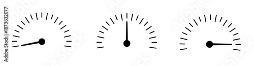 Speedometer gauge icons showing low, medium, and high levels 