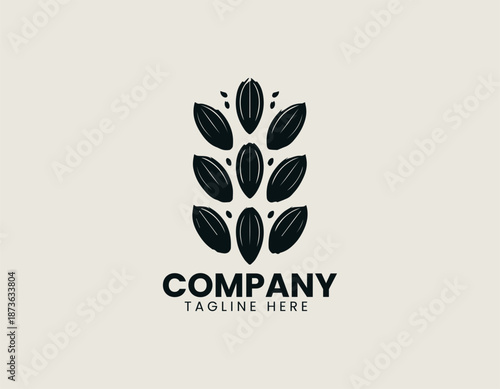 Cucumber seeds symbol is arranged as clean black vector logo illustration