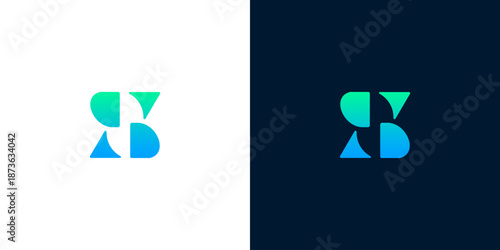 Abstract S logo design in a vibrant blue-green gradient, featuring interconnected geometric shapes. Symbolizing innovation, progress, and digital connectivity for modern branding