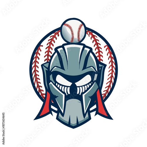 spartan mascot baseball logo vector illustration