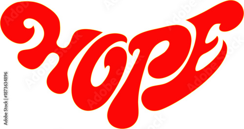 Hope red  symbol illustration 