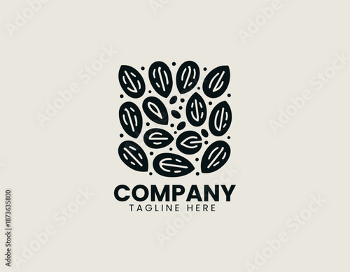 Cucumber seeds symbol is arranged as clean black vector logo illustration