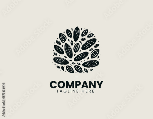 Cucumber seeds symbol is arranged as clean black vector logo illustration