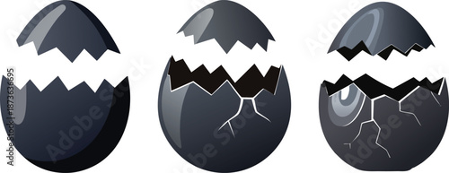 Cracked easter eggshell illustration symbolizing new beginnings hatching renewal spring celebration theme