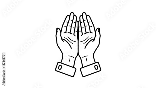 A pair of hands with palms together and wrists cuffed in a symbolic gesture