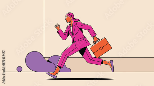 Driven executive advancing quickly, embracing the fast-paced corporate journey with purpose