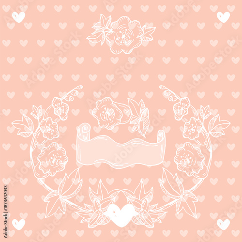 Doodle floral frame with bell flowers