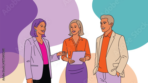 Dynamic team collaboration showcasing diverse professionals engaging in productive business