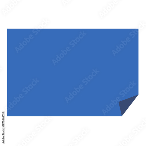 端がめくれた青いメモ帳・付箋風のフレーム