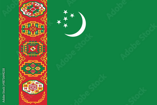 national flag of Turkmenistan. 