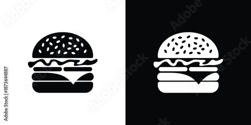 Burger icon flat design, transparent background, delicious, cheeseburger, fast food