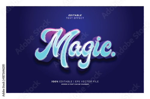 Editable vector typography effect with text and stronger theme for design