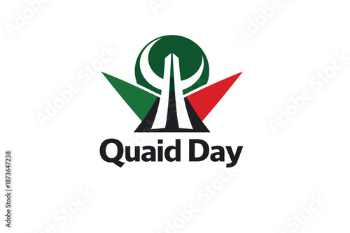 quaid day, national leader symbol, pakistan heritage design, abstract leadership emblem, modern patriotic icon, 
