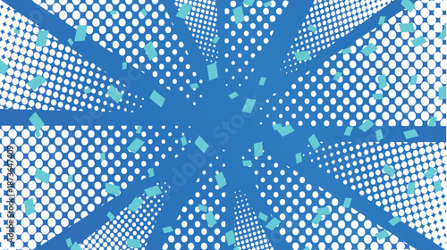 太陽　スクリーントーン　網点　黄青　背景