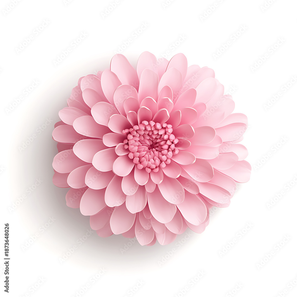 Fototapeta premium Beautiful chrysanthemum with pink petals, showcasing delicate layers and vibrant appearance, perfect for floral arrangements and decorations
