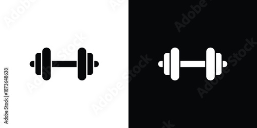 Dumbbell on White and Black Background. Fitness and Weightlifting Concept