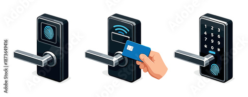 Advanced electronic door locks featuring fingerprint, card, and keypad access