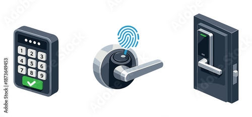 Smart door security system with keypad, fingerprint, and card reader access