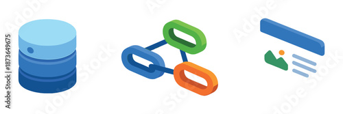 Abstract database connection and network visualization with glowing elements