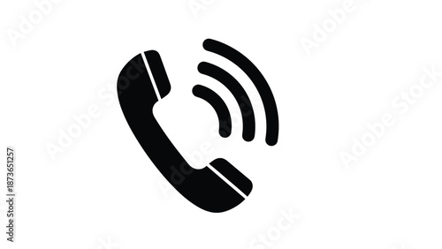 Classic telephone handset icon with sound waves representing calling, communication, support, or customer service contact methods.