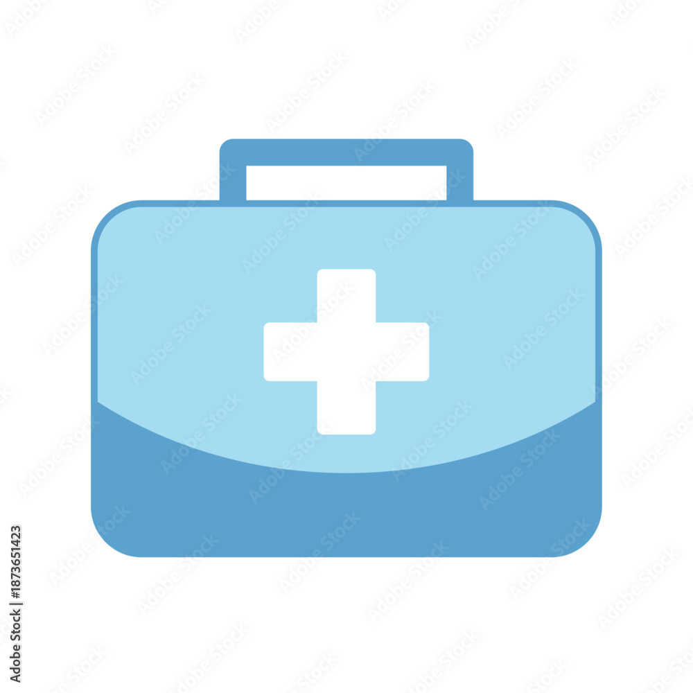 Obraz premium A medical suitcase or first aid kit with a white cross for emergencies