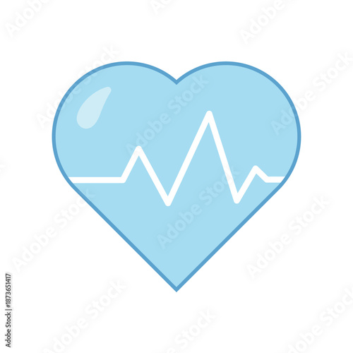 A heart symbol with an electrocardiogram pulse line for cardiac health