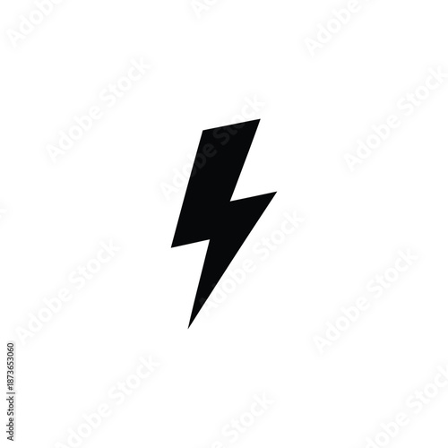 Free Download Isolated Black Thunder Bolt Symbol Flat on White Background - GFXLoad