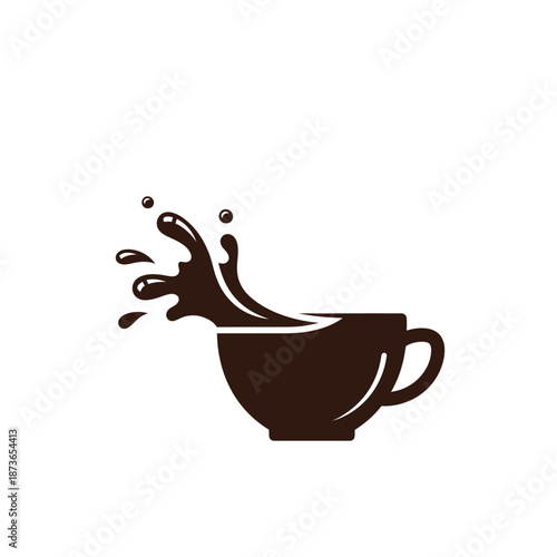 Coffee Splash in Cup - Dynamic Liquid Brown Beverage Action