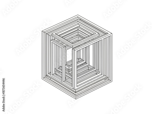 Modern wireframe storage unit shelving design with multiple compartments and shelves