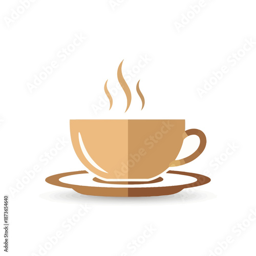Steaming Coffee Cup Icon Vector Illustration