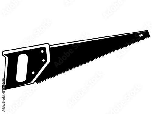 Hand saw with sharp teeth for cutting wood