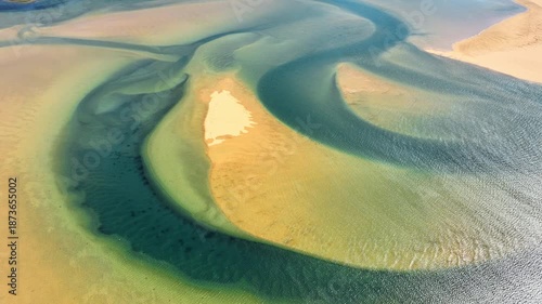 Serene Quiet Coast With Yellow Sand and Ocean