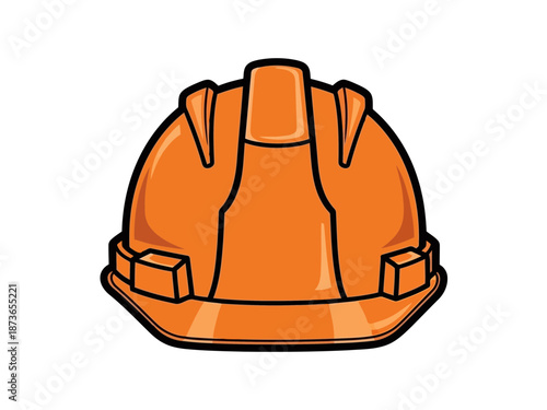 Orange construction hard hat for safety equipment
