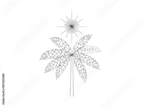 Delicate handdrawn dandelion seeds floating gracefully in the air