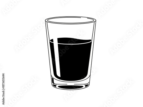 Empty clear glass tumbler for beverage or drink serving