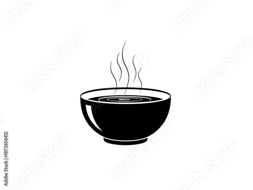 Steaming hot bowl of soup icon